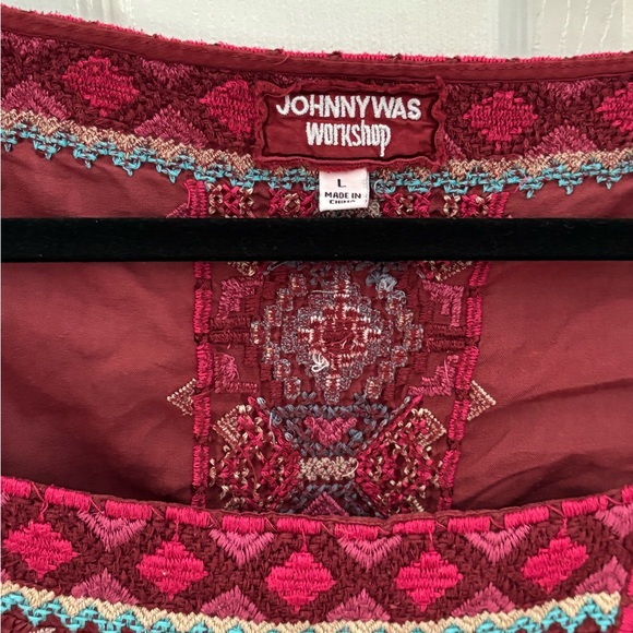 Johnny Was Red Graphic Embellished Blouse - Picture 3 of 4